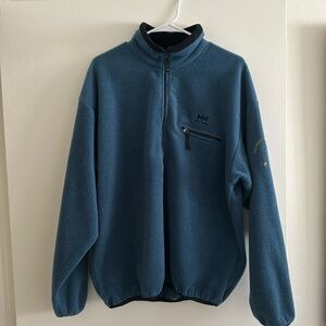Large Blue Helly Hansen Fleece Quarter Zip
